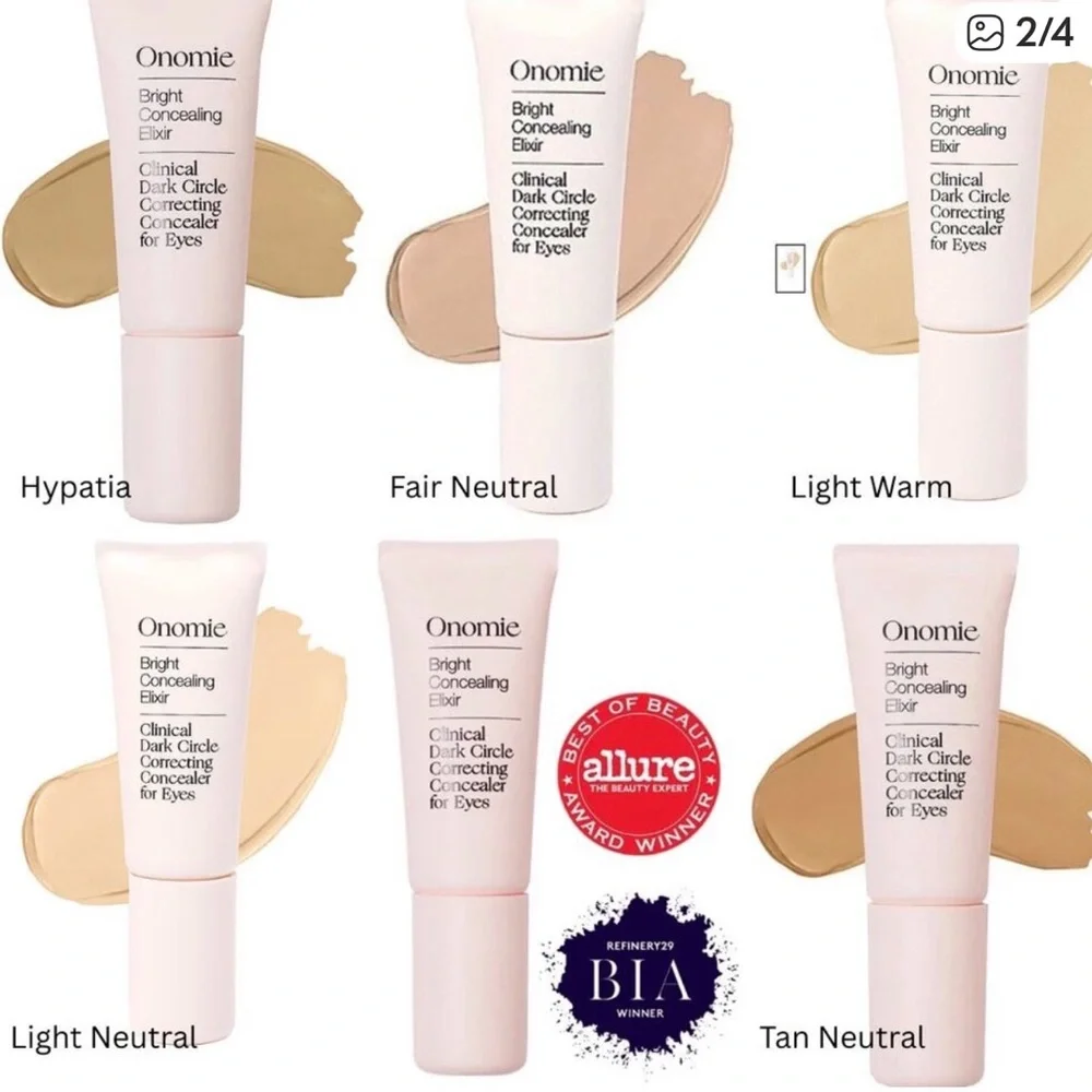 Onomie Bright Concealing Elixir — Dark Circle Concealer (Light Warm) 3 Tubes NIB